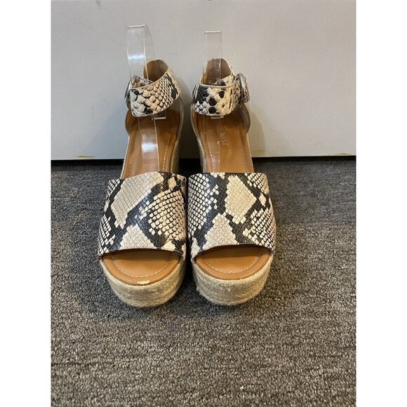 Nine West Adell Espadrille Snake Print Wedge Sandals Size 10 - Picture 2 of 7
